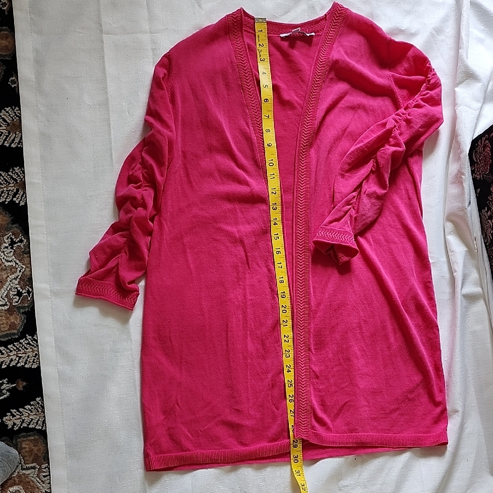 Chico's Pink Open-Front Cardigan